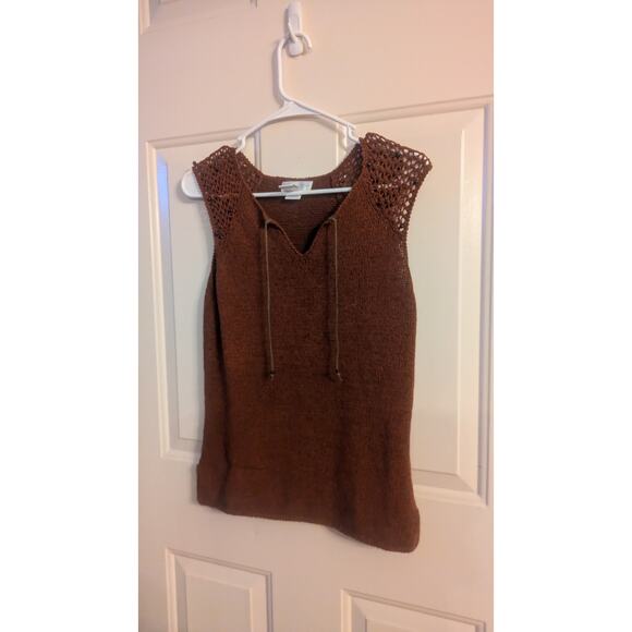 Vintage Worthington Brow  Knit Tank Top with Tie Closure, Medium, Acrylic/Rayon - Picture 1 of 5